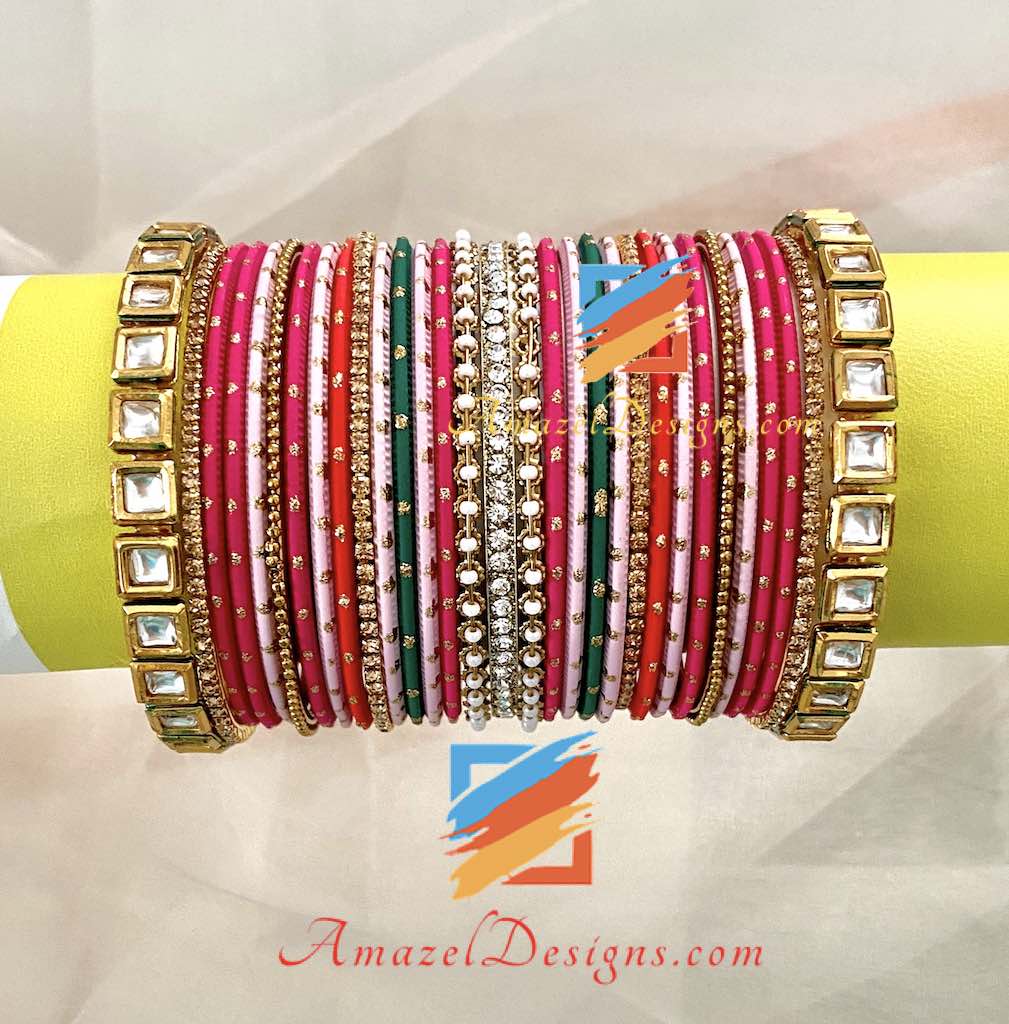 Set di braccialetti Kundan di alta qualità