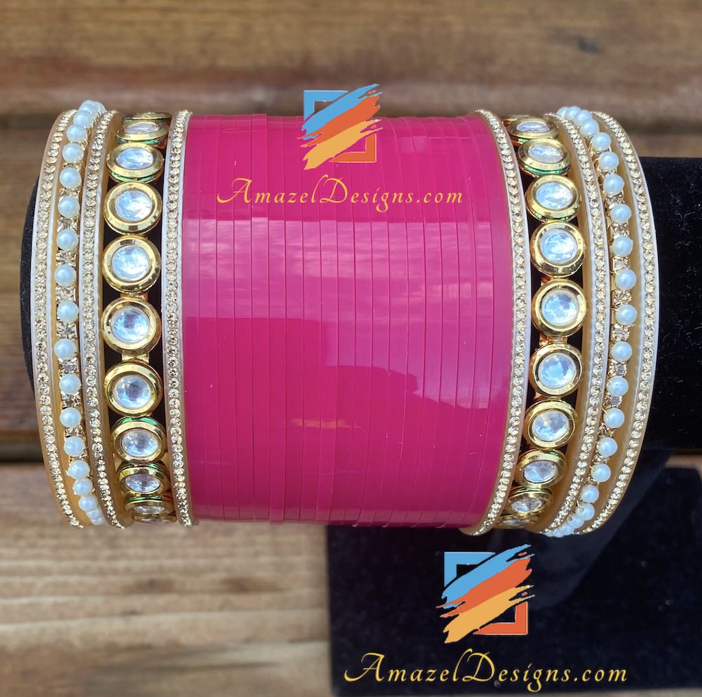 Kundan Magenta Chooda