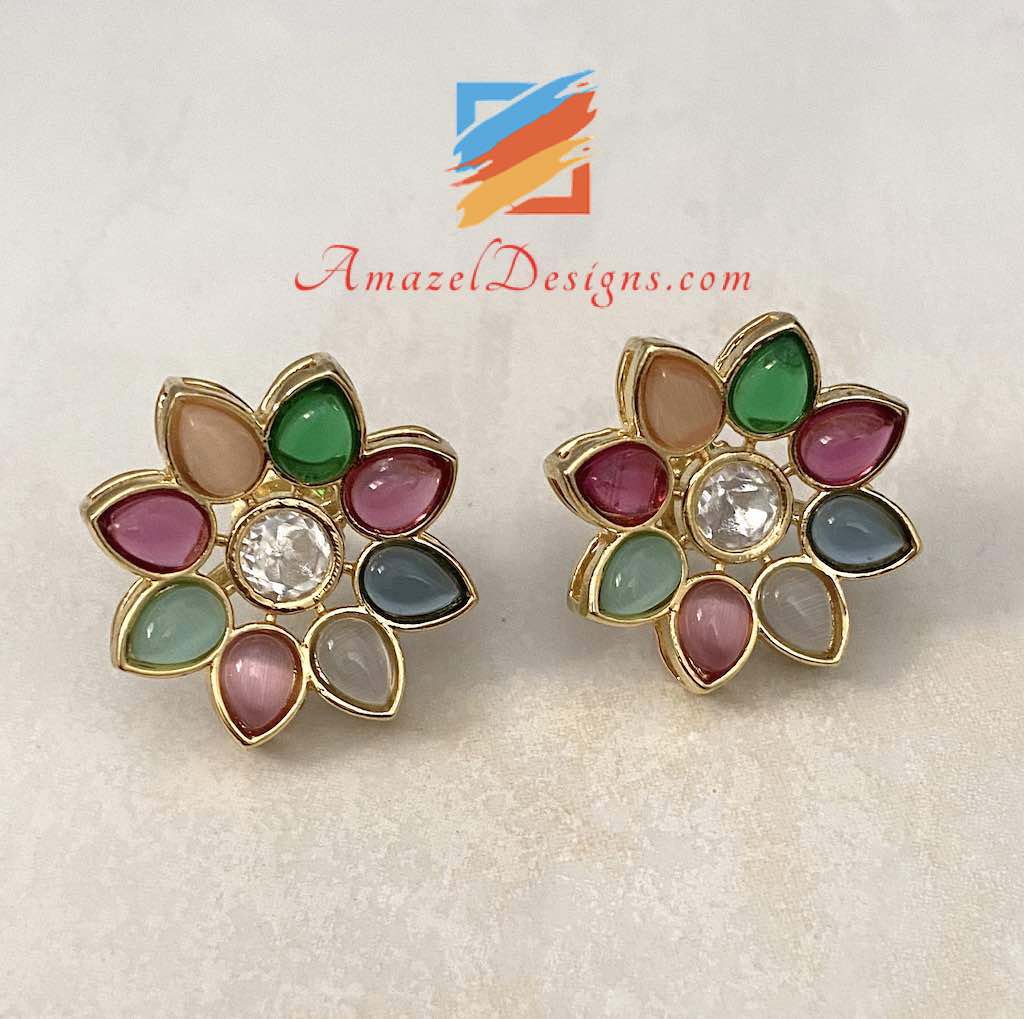 High Quality Kundan Studs Earrings