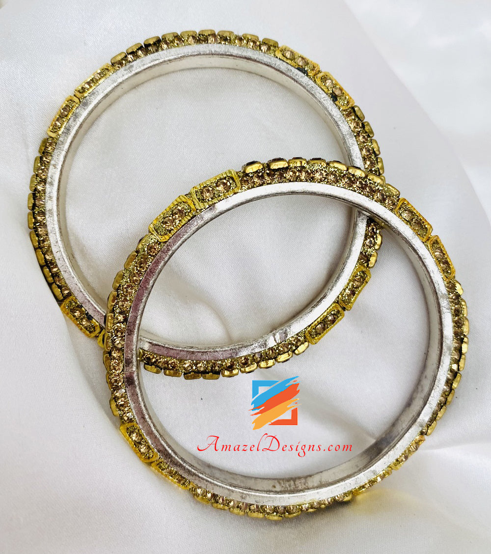 Kundan and Stone Bangle Golden Touch