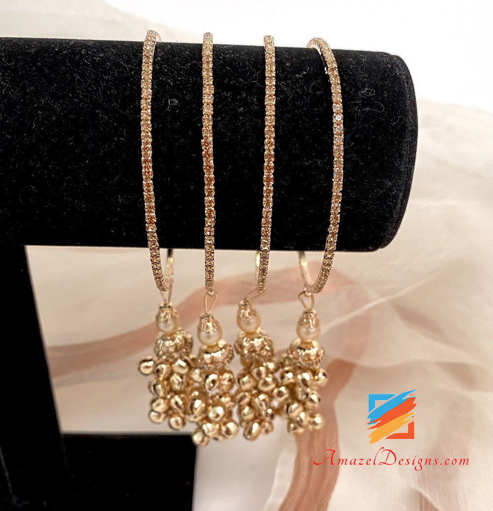 Latkan Ghungroo Bunches Stone Bangles