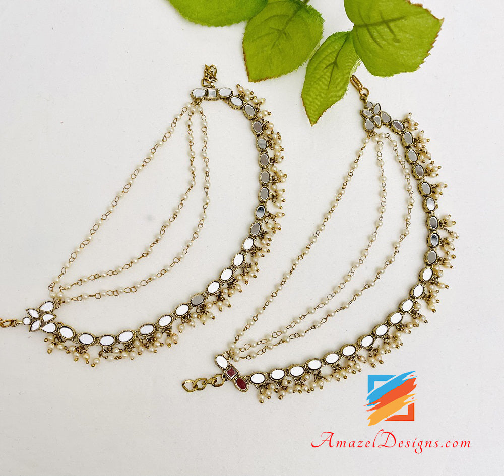 Lightweight Mirrors 4 Layers Mehndi Color Sahara Hanging Tiny Beads