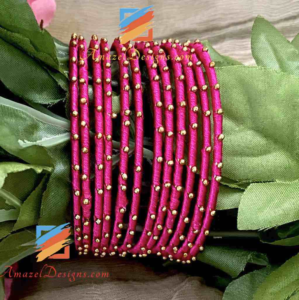Silk Thread Bangles - Multiple Colours