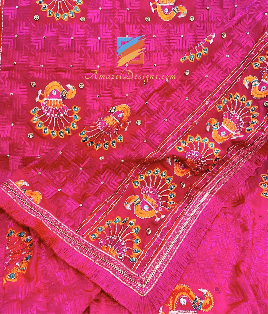 Magenta (Pink) Morni Fulkari Resham Kinari