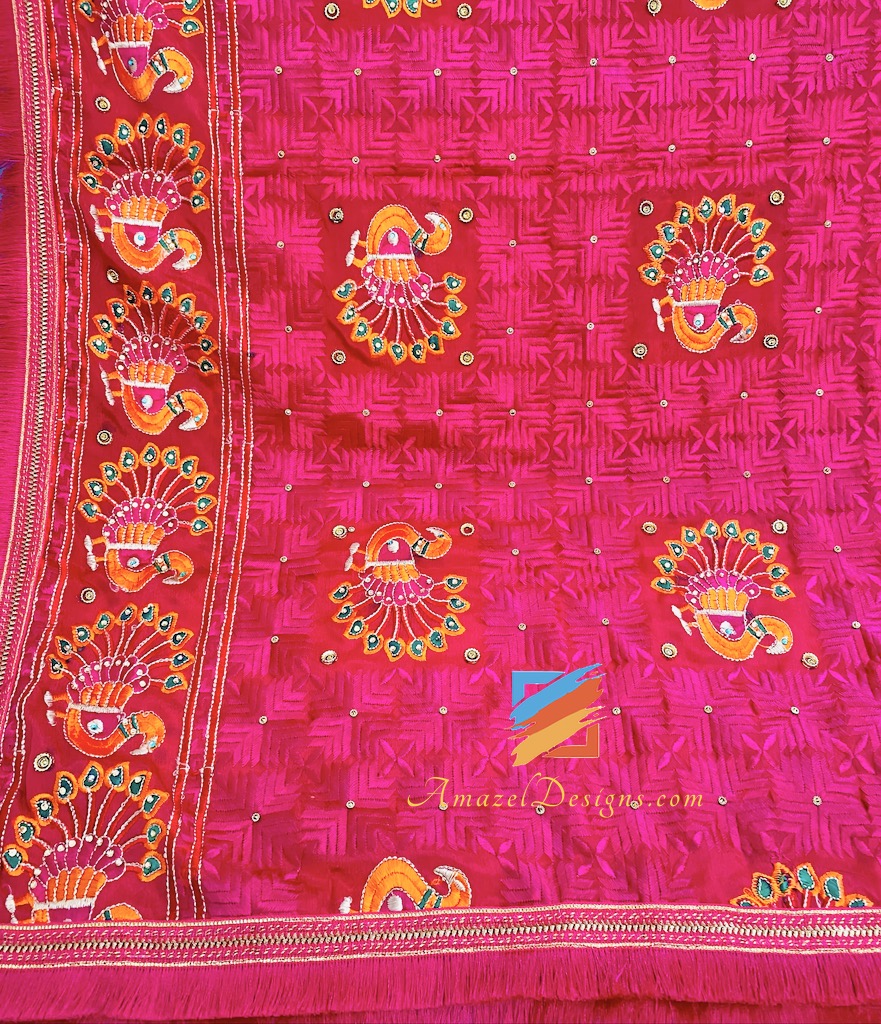 Magenta (Pink) Morni Fulkari Resham Kinari