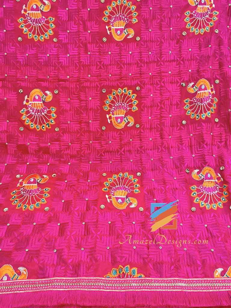 Magenta (Pink) Morni Fulkari Resham Kinari