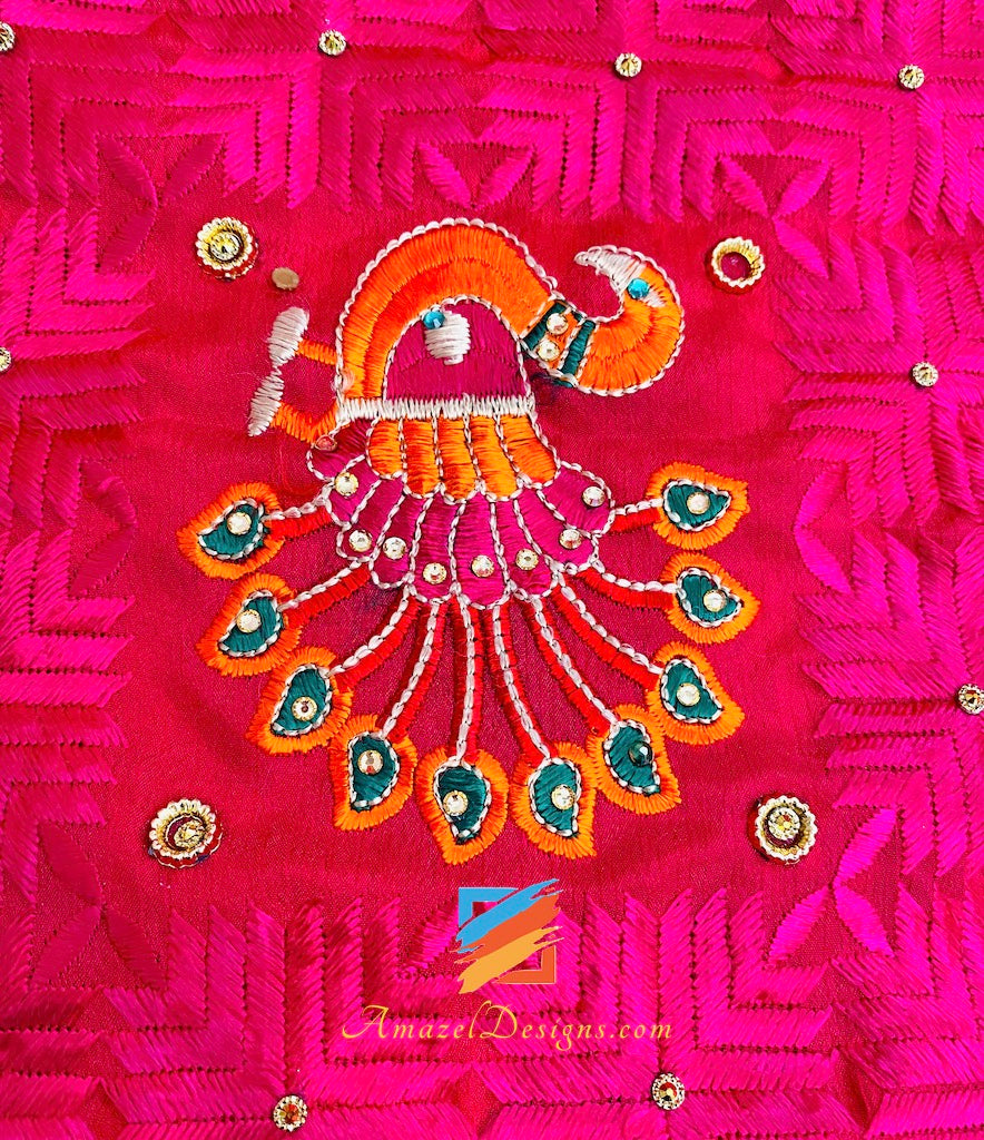 Magenta (Pink) Morni Fulkari Resham Kinari