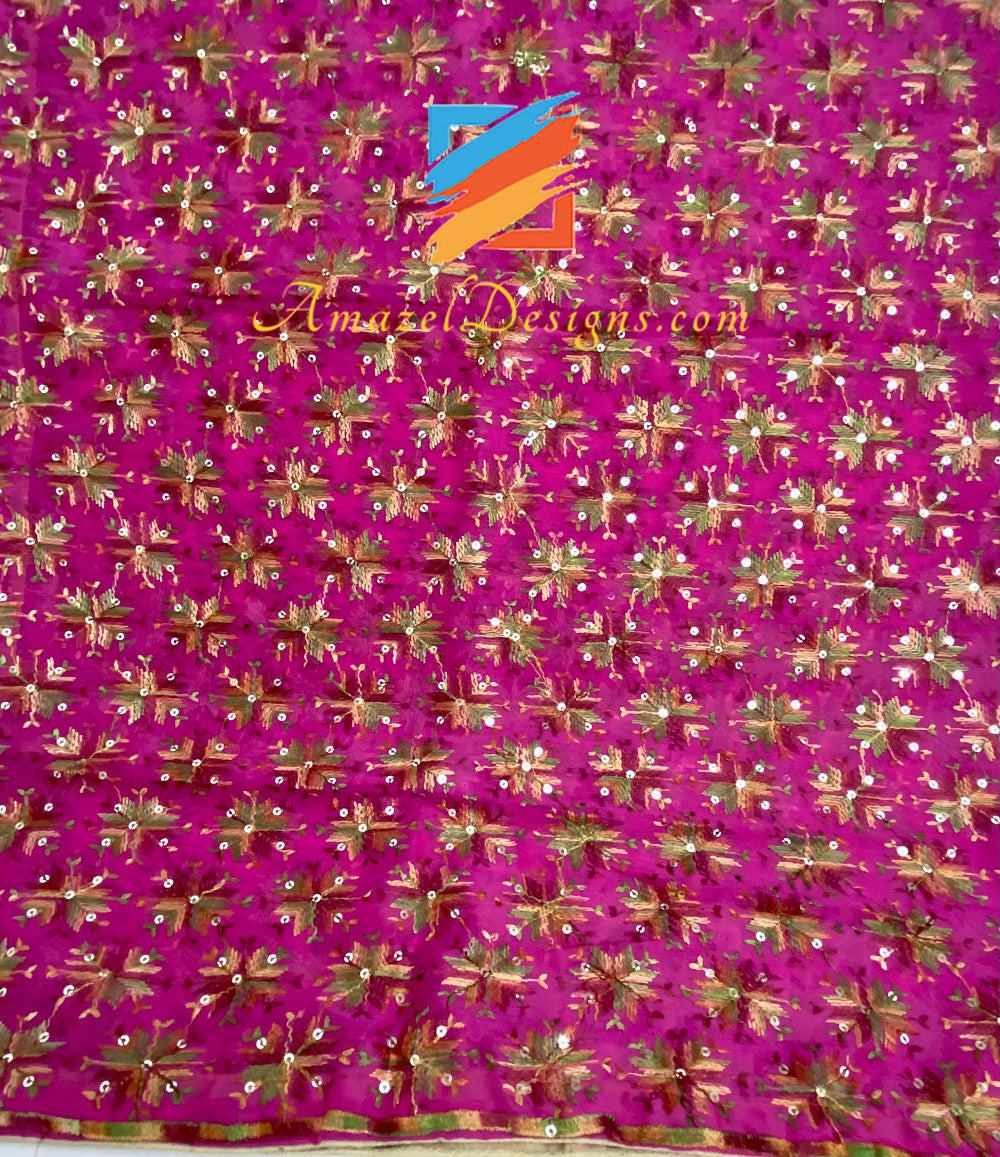 Magenta (Hot Pink) Sippi Sitara Phulkari