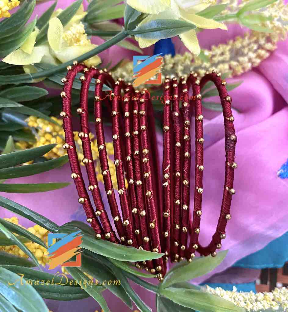 Silk Thread Bangles - Multiple Colours