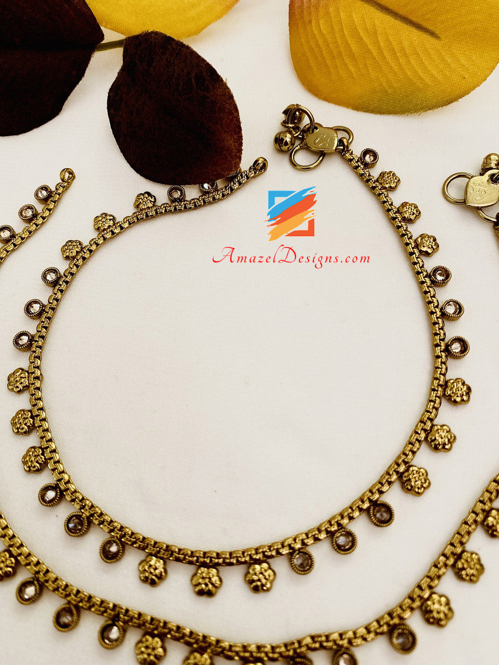 Mehndi Polki High Quality Anklets
