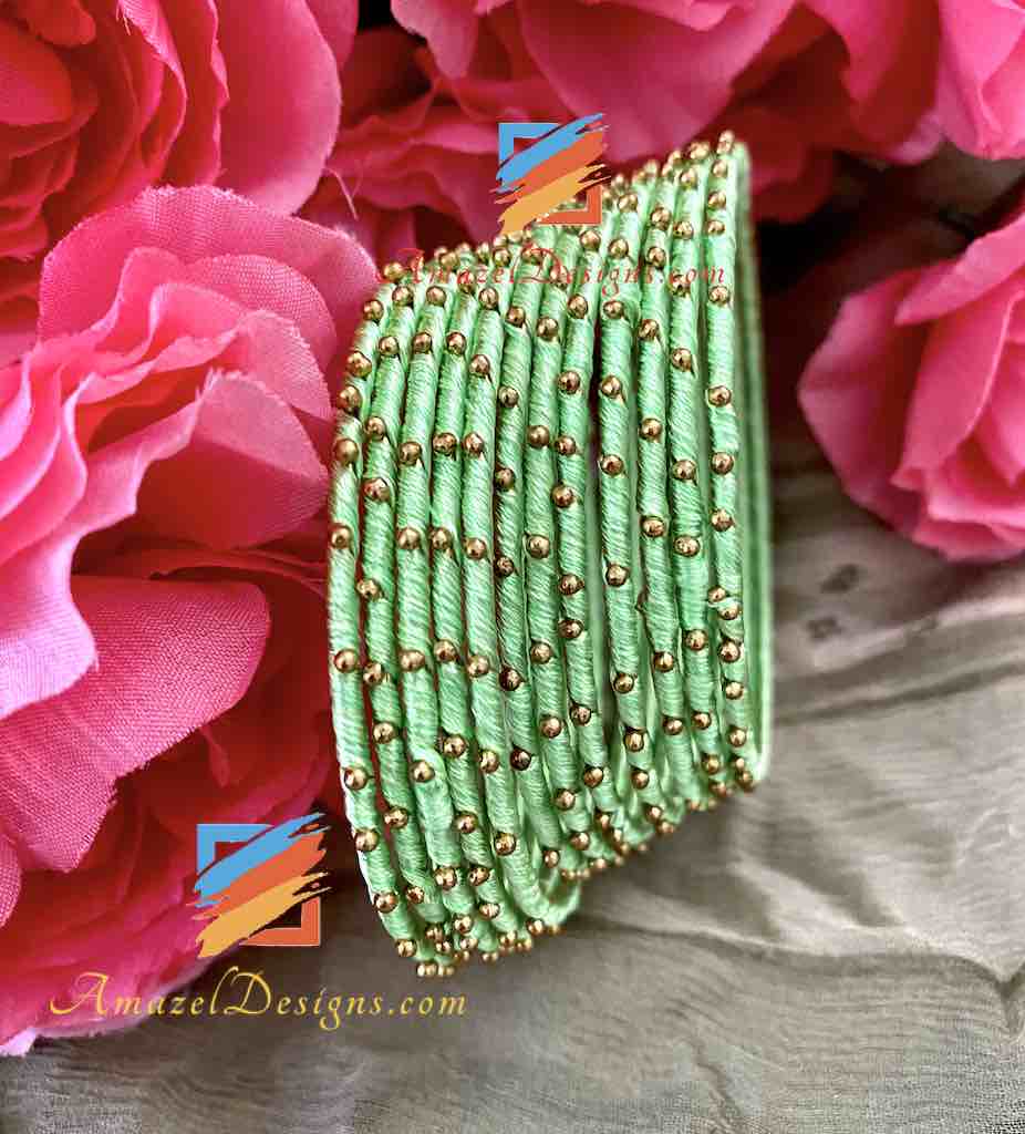 Silk Thread Bangles - Multiple Colours