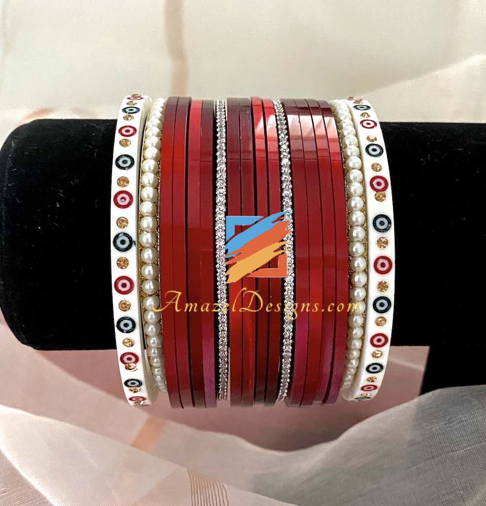 Monalisa Chrome Choora con American Diamond AD Bangles