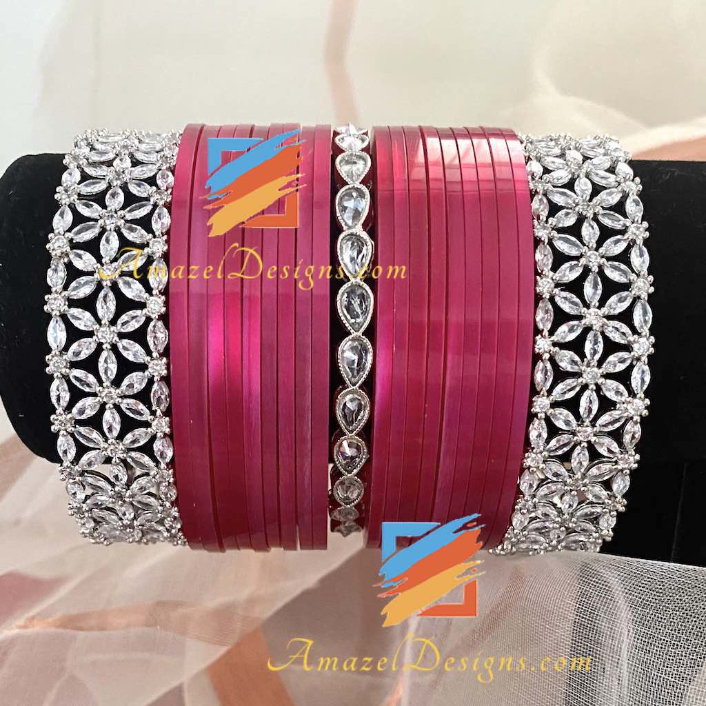 Monalisa Chrome Polki American Diamond Choora