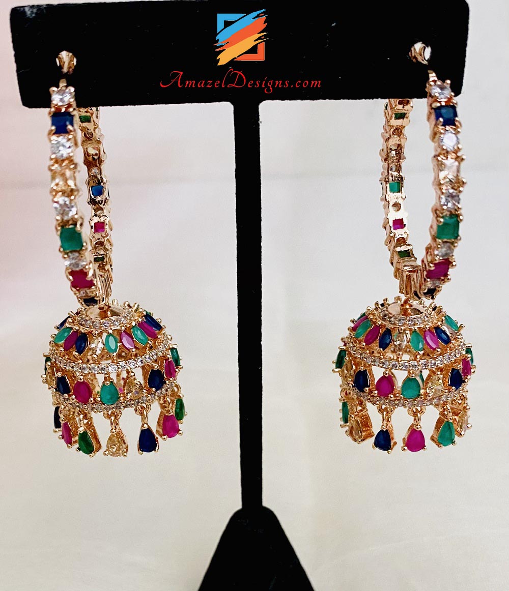 Multicolored American Diamond (AD) Waliyaan