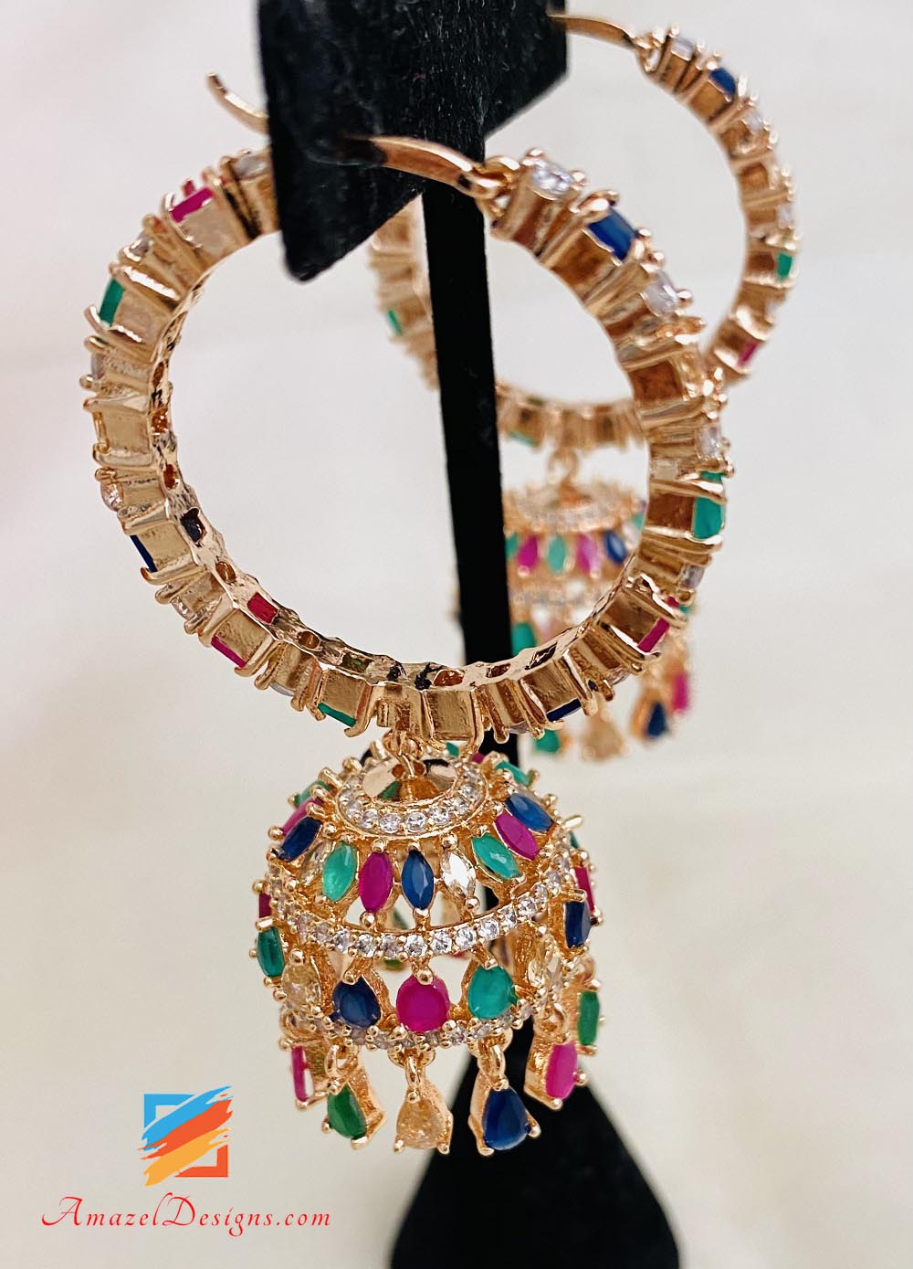 Multicolored American Diamond (AD) Waliyaan