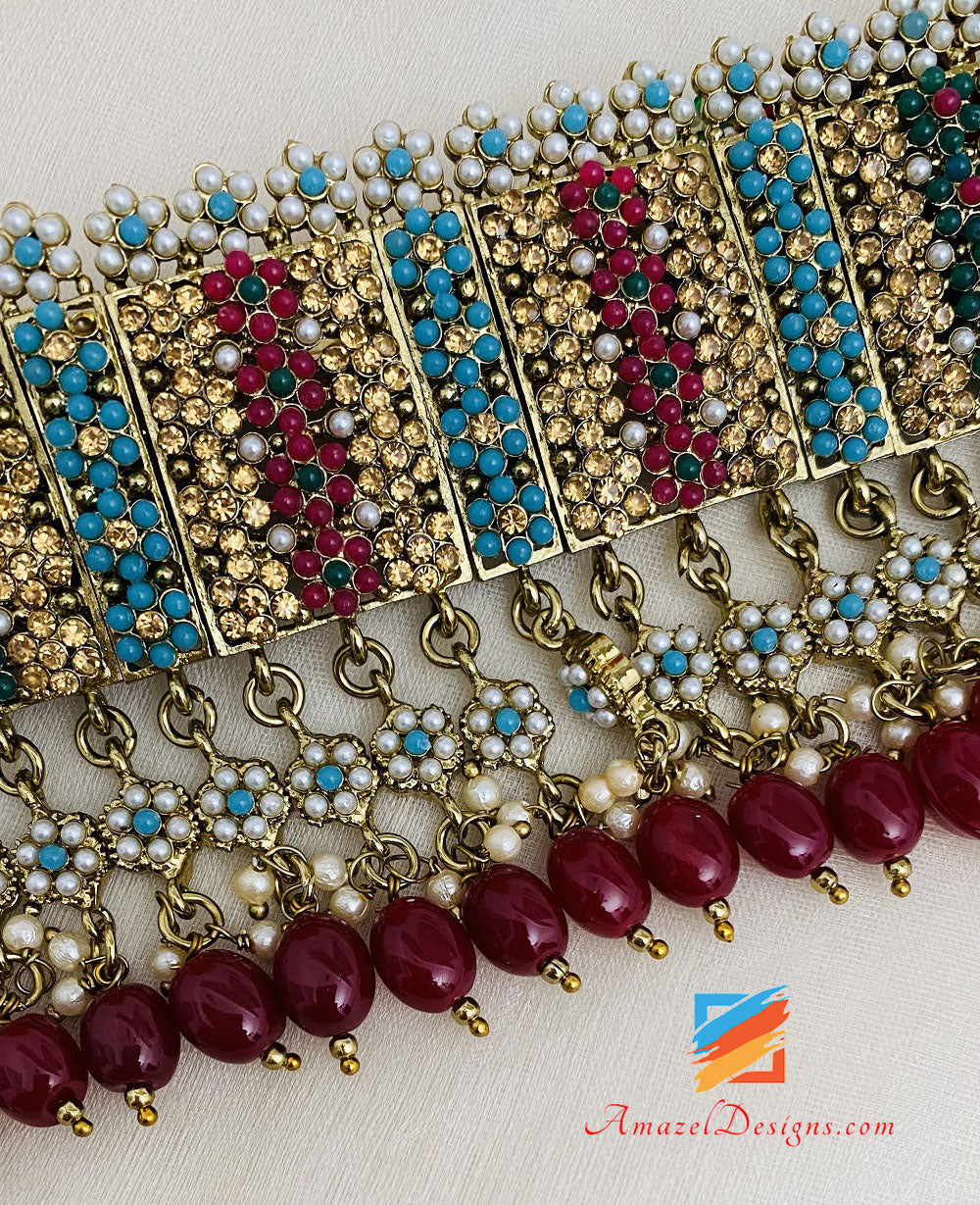 Orecchini Chocker multicolore Set Tikka