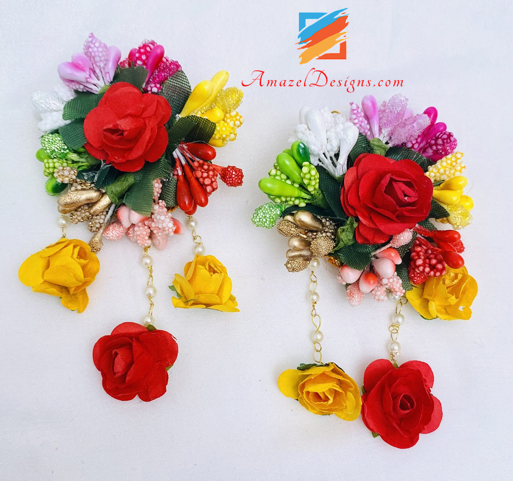 Orecchini Collana Multicolore Tikka E Set Di Maniglie