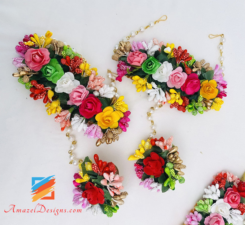 Orecchini Collana Multicolore Tikka E Set Di Maniglie