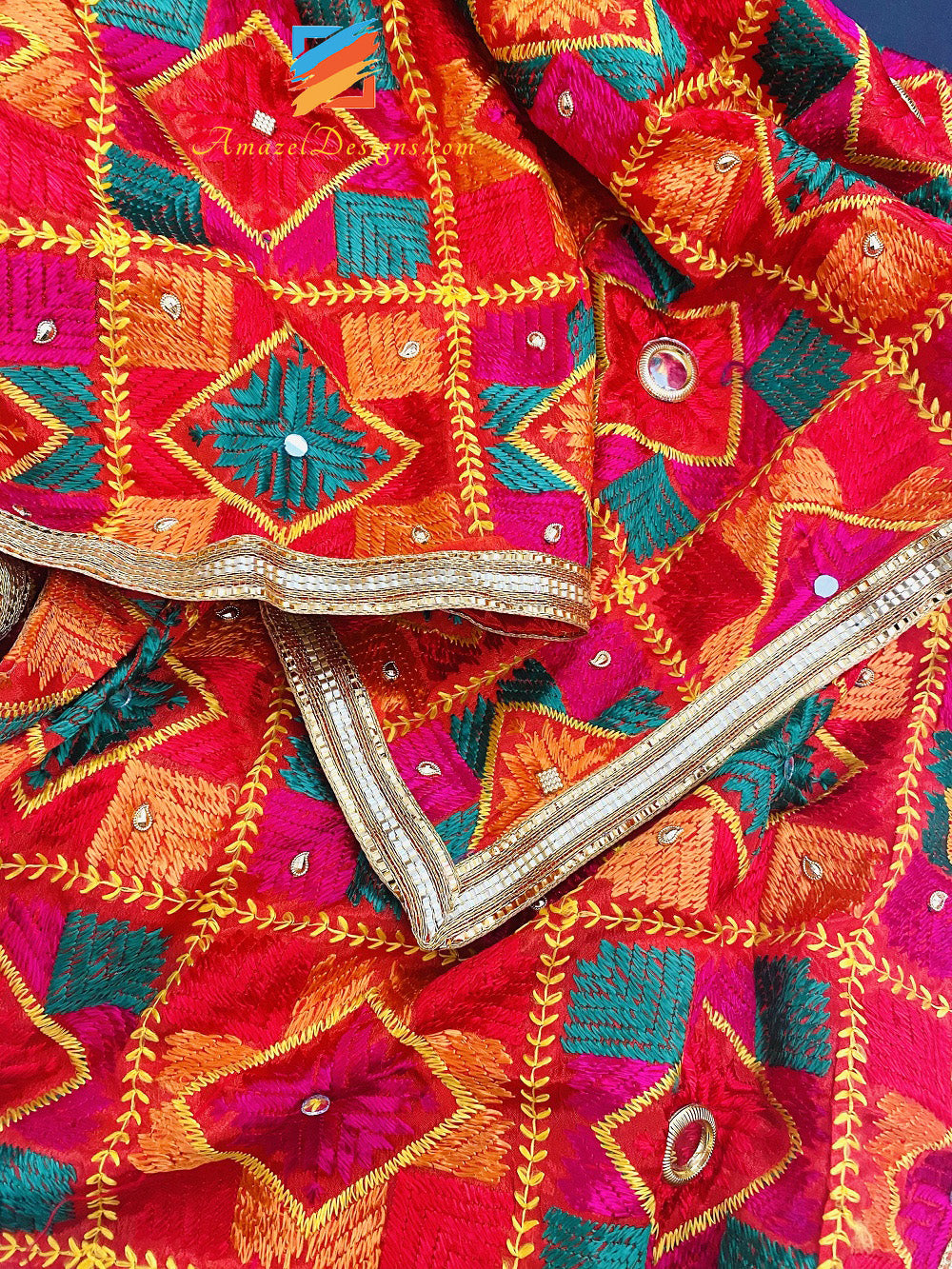 Multicoloured Sheesha Fulkari