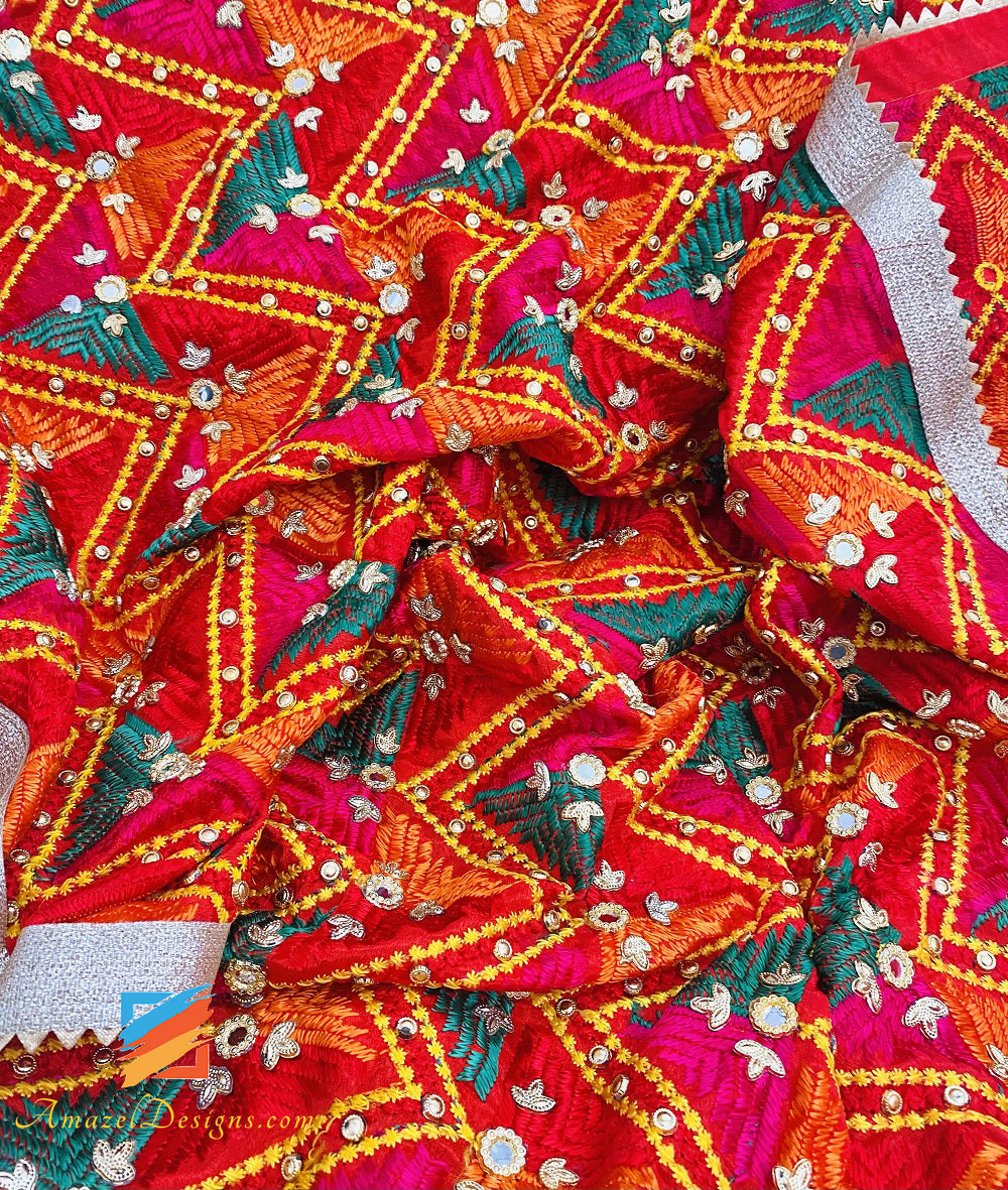 Multicoloured Sheesha Phulkari