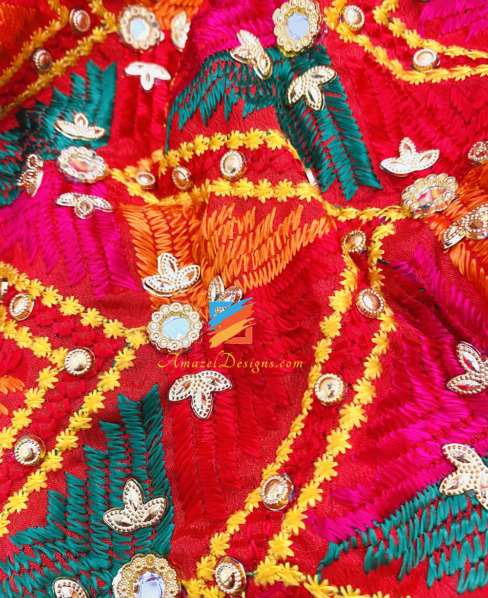 Multicoloured Sheesha Phulkari