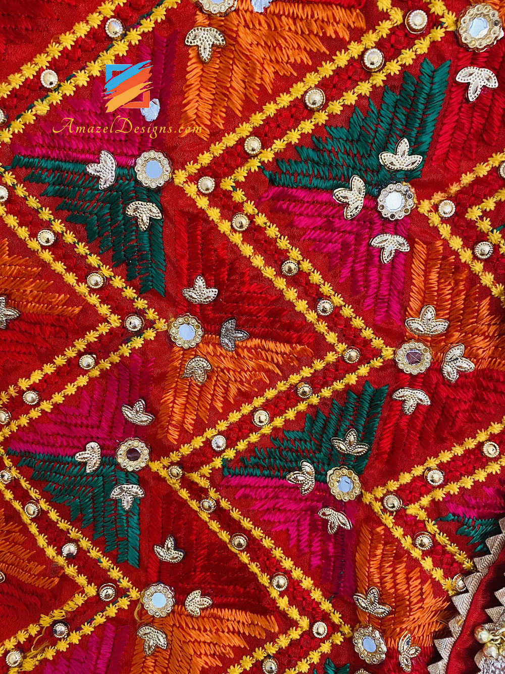 Multicoloured Sheesha Phulkari