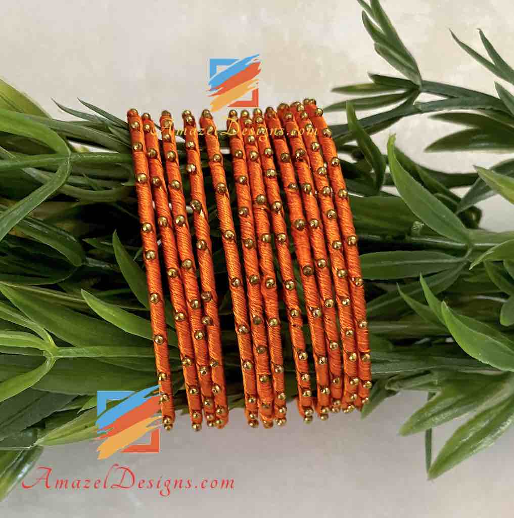 Silk Thread Bangles - Multiple Colours
