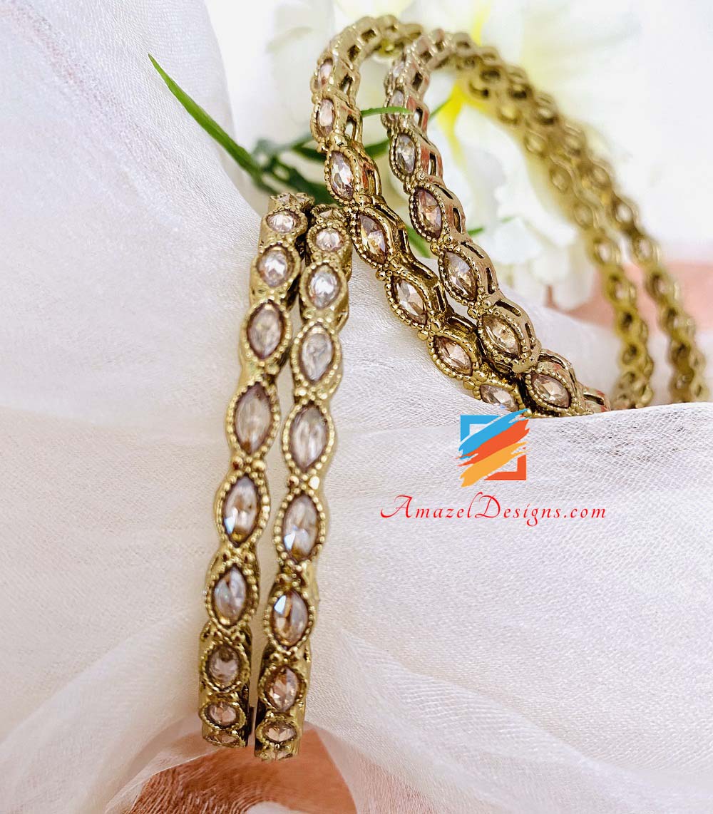 Oval Champagne Polki Kada