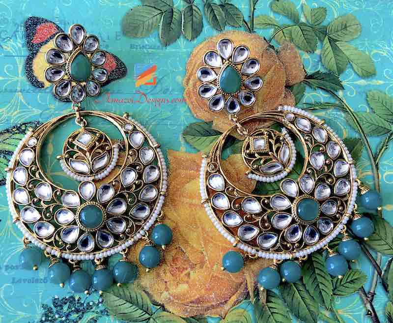 Sea green earrings top