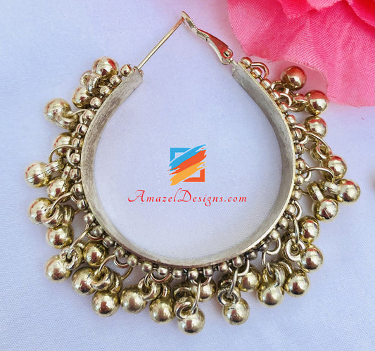 Oxidized Golden Lightweight Earrings Necklace Set