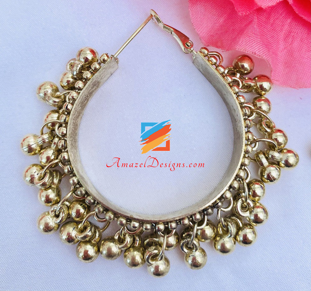 Oxidized Golden Waliya Earrings