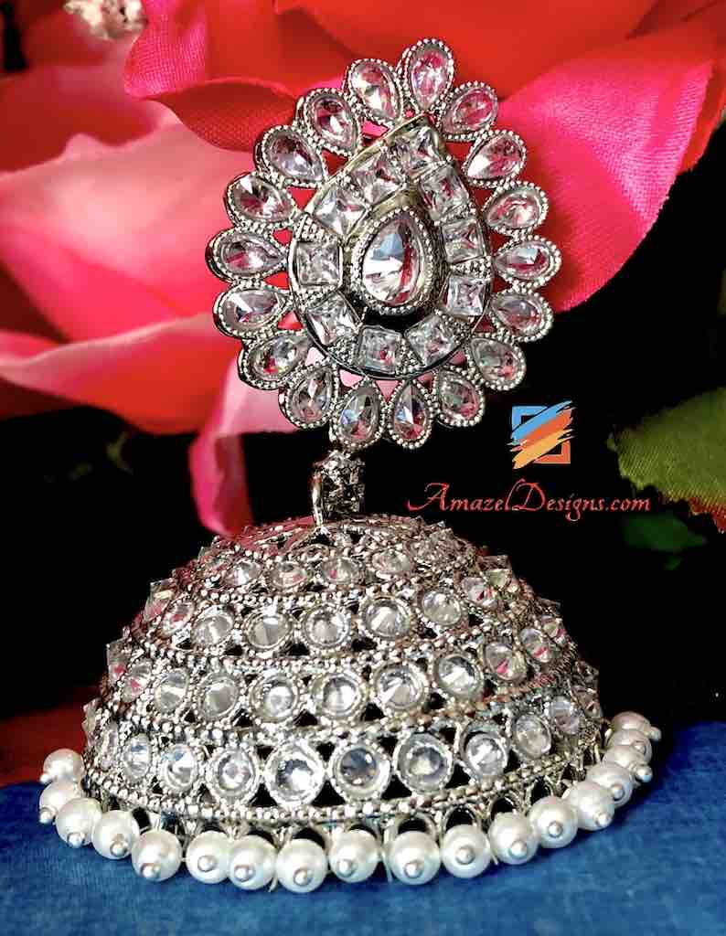 Jhumka design silver outlet
