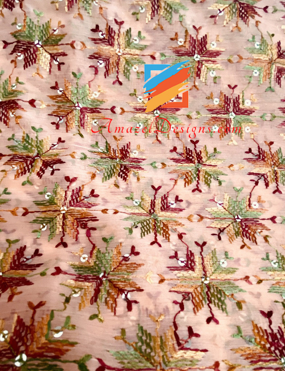 Pfirsich-Sippi-Arbeit Phulkari