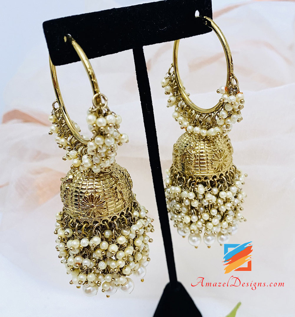 Pearly Golden Jhumki Waliyaan