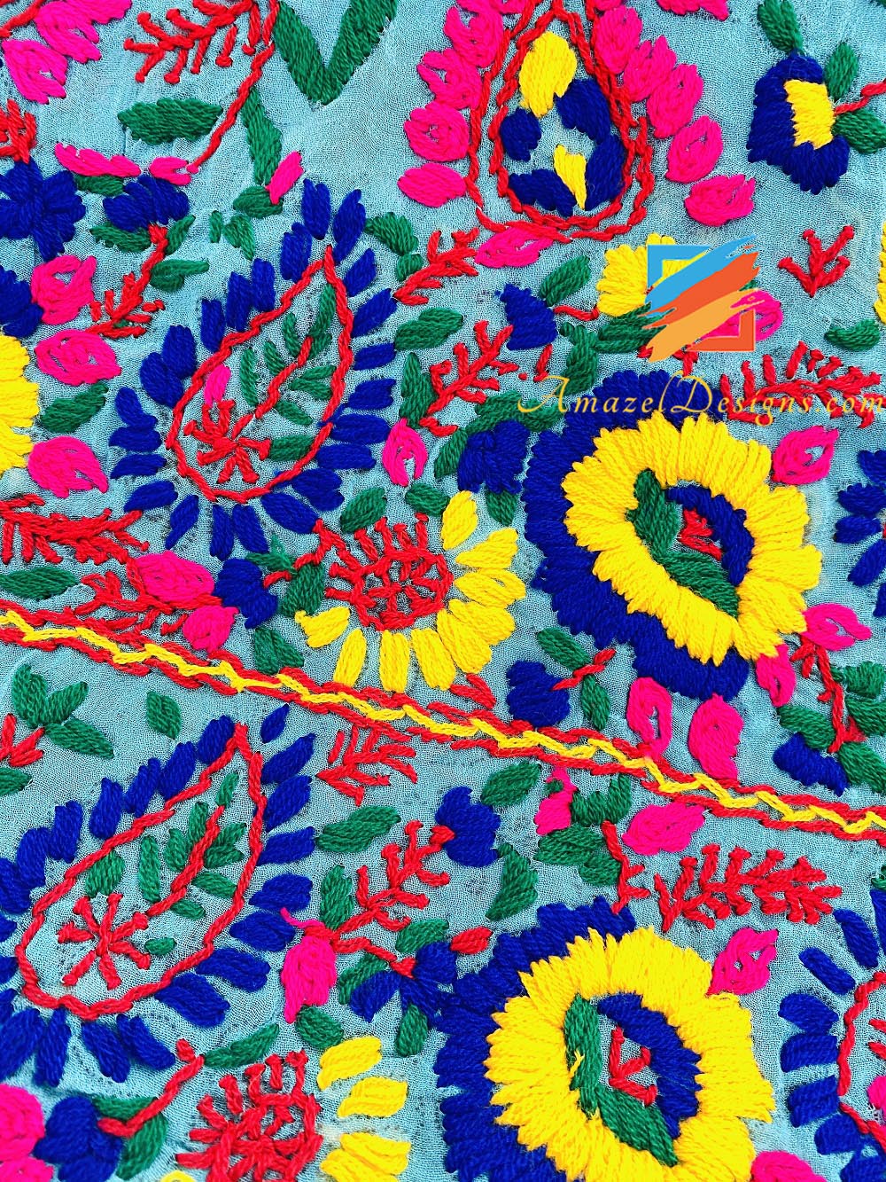Phulkari Duppatta Ricamo a mano dappertutto