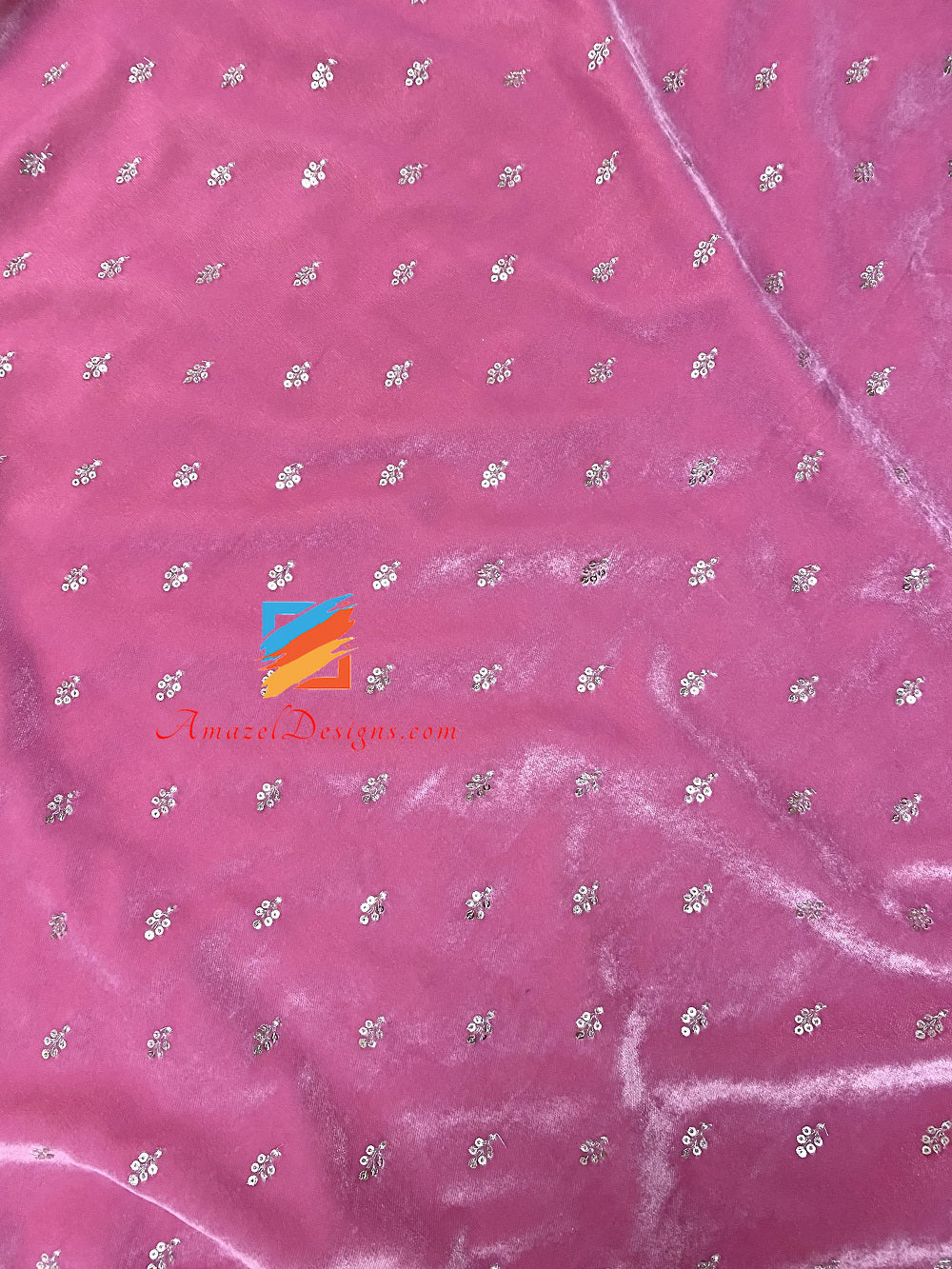 Velluto rosa Tilla Sitara Lavoro Kirna Gotta