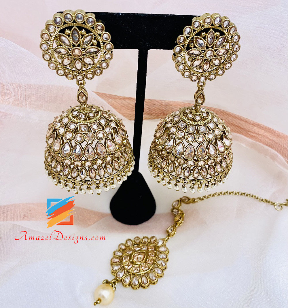 Polki Champagne Jhumka