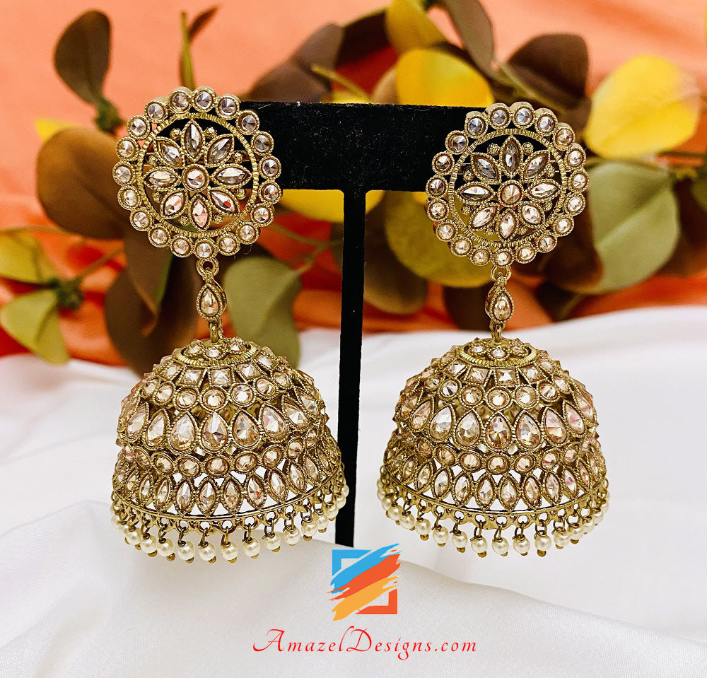 Polki Champagne Jhumka