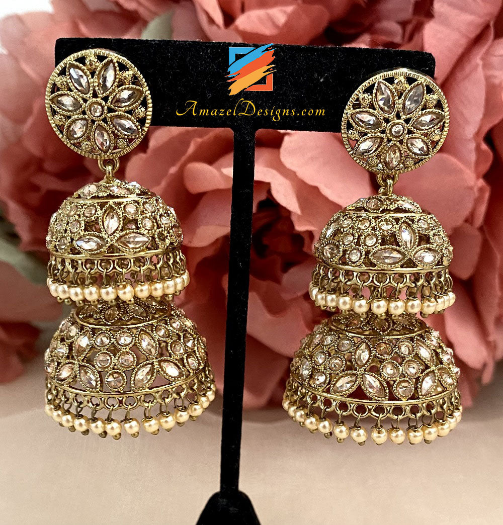 Polki Double Jhumki