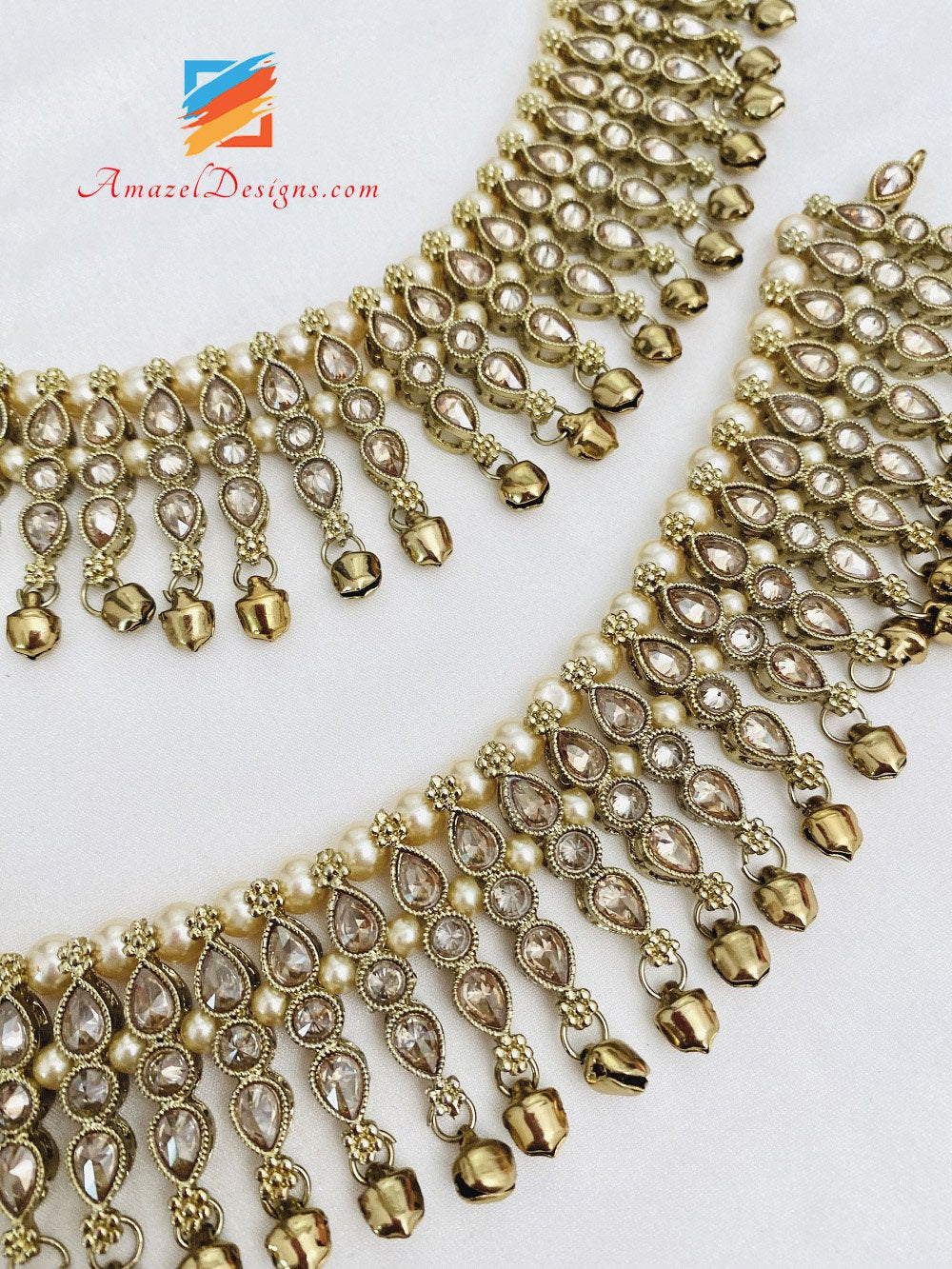 Polki Champagne Ghungroo Payal