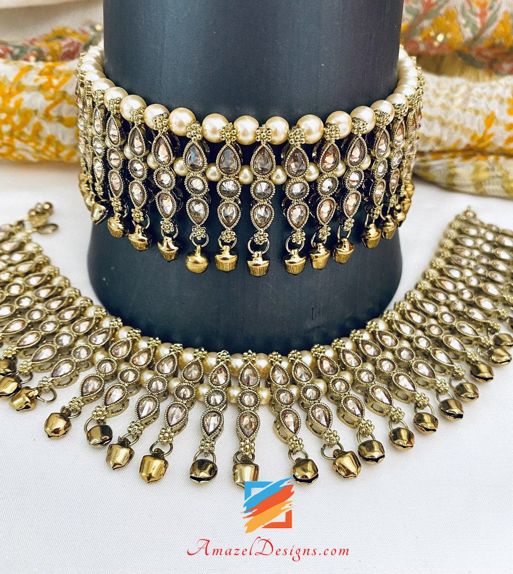 Polki Champagne Ghungroo Payal