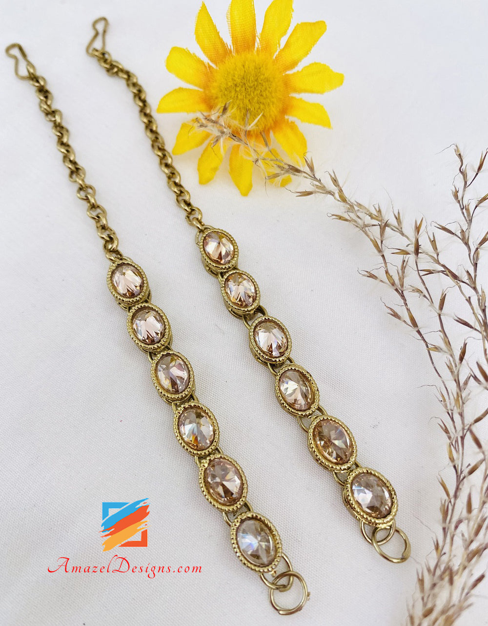 Polki Ovale Form Champagner Sahare