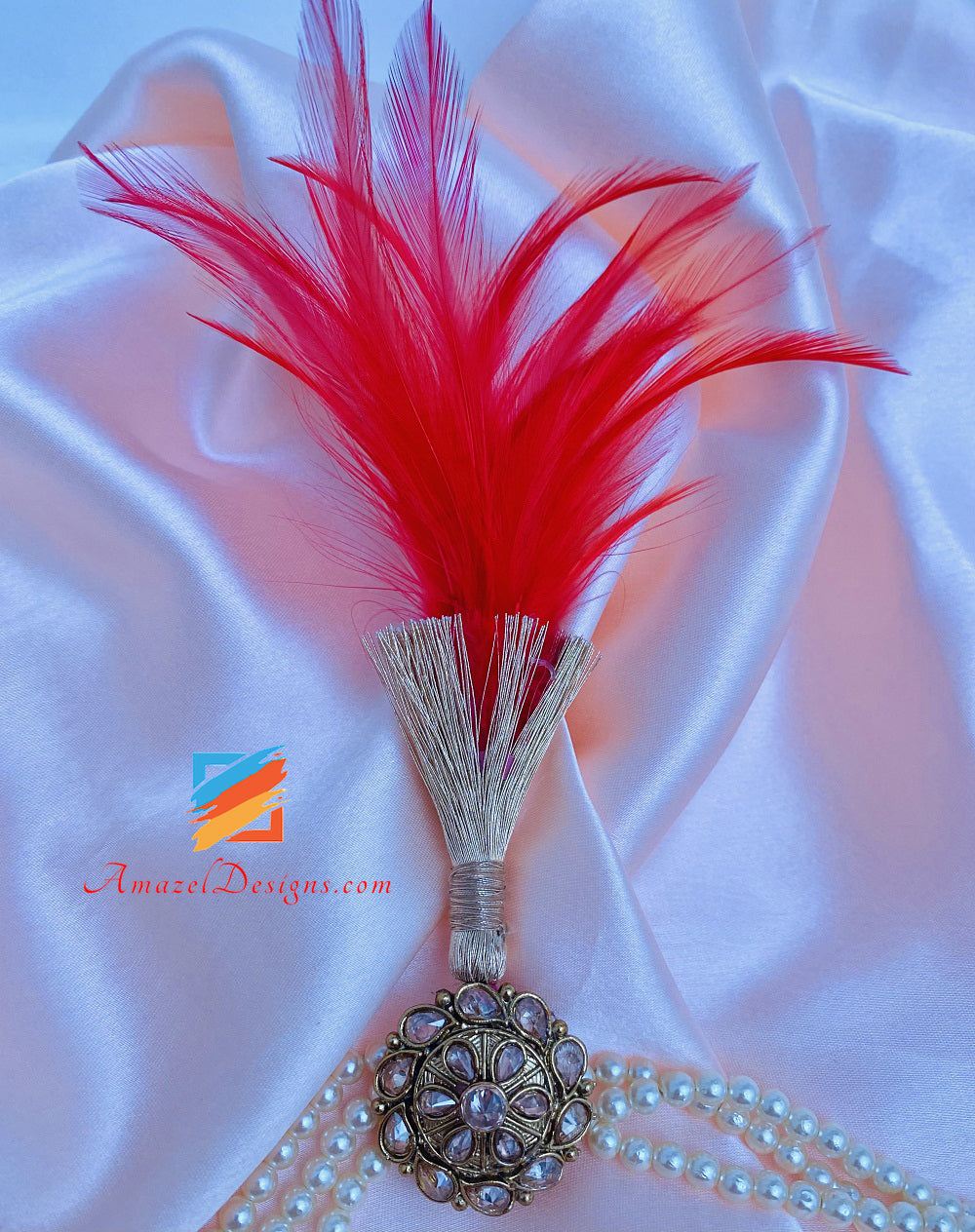 Polki Red Pearl Kalgi