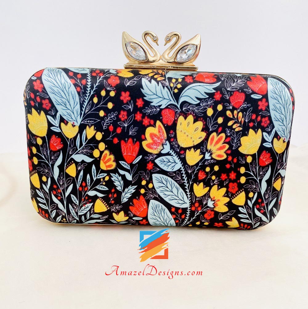 Printed Clutch With Swarovski Opener