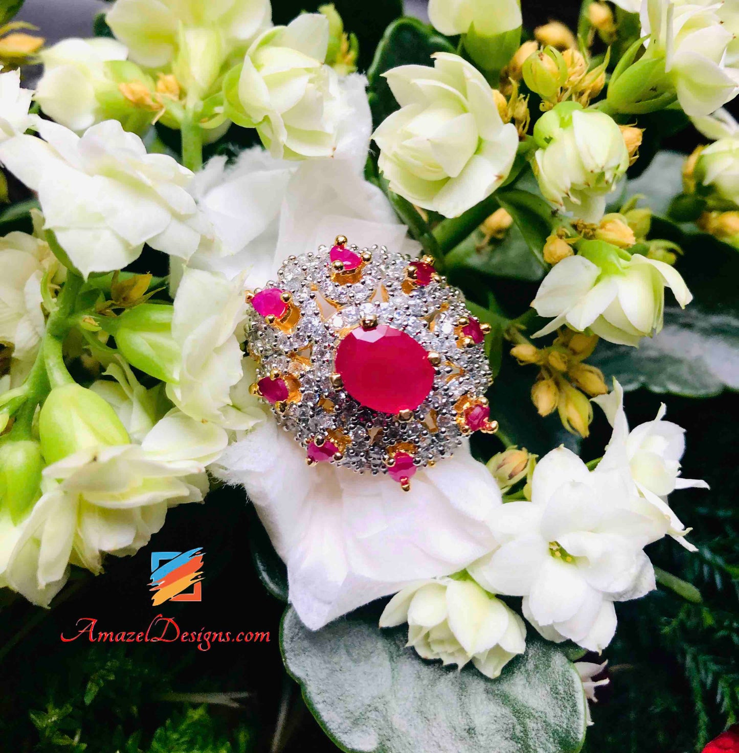 Ring Ruby American Diamond(AD) - Adjustable Size