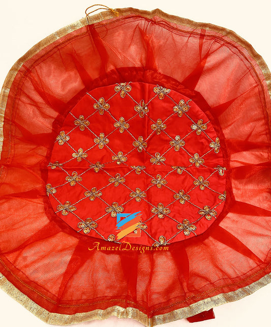 Red Golden Tilla Thread Sitara Shanagn Rumal