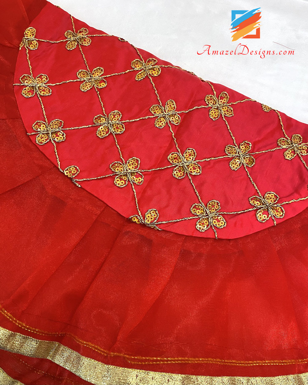 Red Golden Tilla Thread Sitara Shanagn Rumal