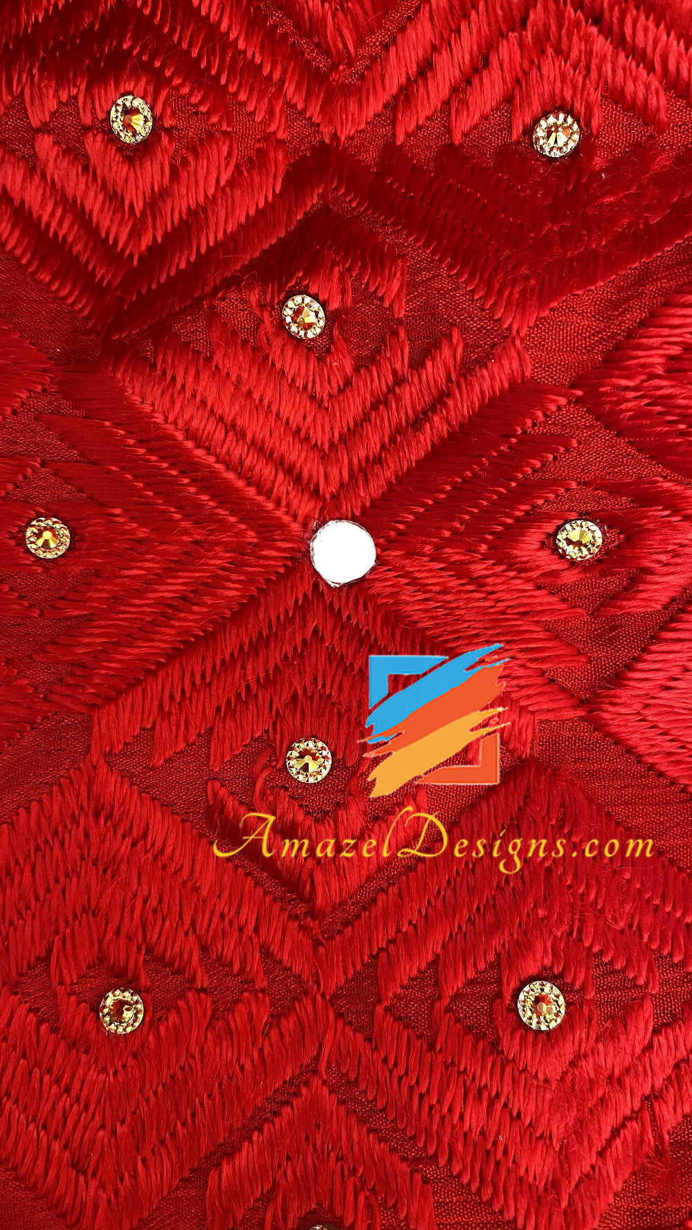 Roter Phulkari Duppatta Mutyara auf beiden Seiten