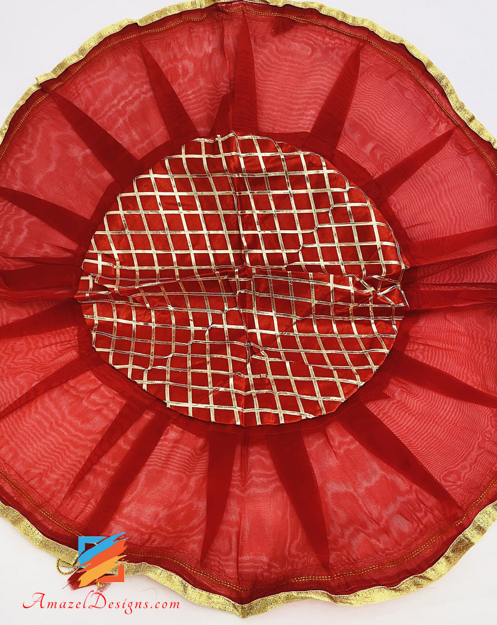 Red Shagan Rumal Set With Golden Gotta Work