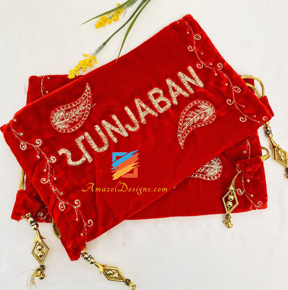 Red Velvet Golden Tilla Punjaban Chura Cover